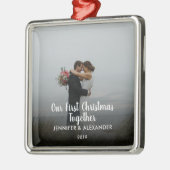 Unser erstes Weihnachtspaar zusammen verheiratetes Ornament Aus Metall (Links)