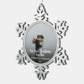 Unser erstes Weihnachtspaar zusammen verheiratetes Schneeflocken Zinn-Ornament (Rechts)