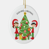 Unser erstes Weihnachtspersonalisiertes Keramik Ornament (Rechts)