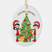Unser erstes Weihnachtspersonalisiertes Keramik Ornament (Rechts)