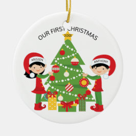 Unser erstes Weihnachtspersonalisiertes Keramik Ornament