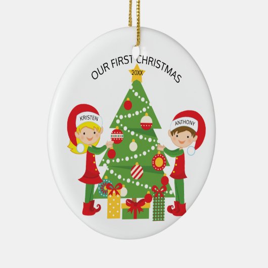 Unser erstes Weihnachtspersonalisiertes Keramikornament (Rechts)