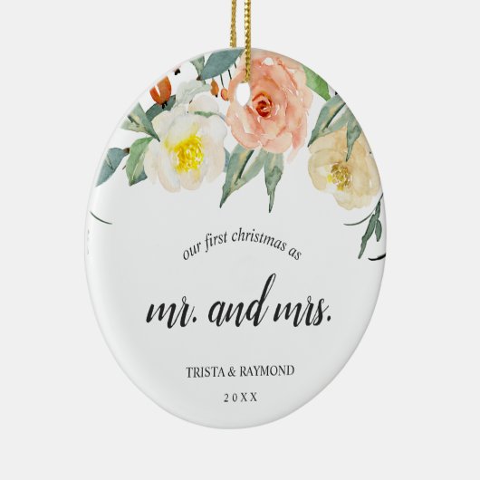 Unser erstes Weihnachtspfirsich mit floralen, neug Keramik Ornament (Rechts)