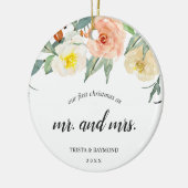 Unser erstes Weihnachtspfirsich mit floralen, neug Keramik Ornament (Links)