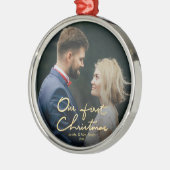 Unser erstes Weihnachtsschickes Hand-Mit Silbernes Ornament (Links)