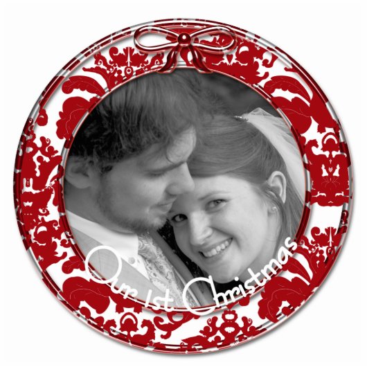 Unser erstes Weihnachtsschmuck Fotoskulptur Ornament (Vorne)