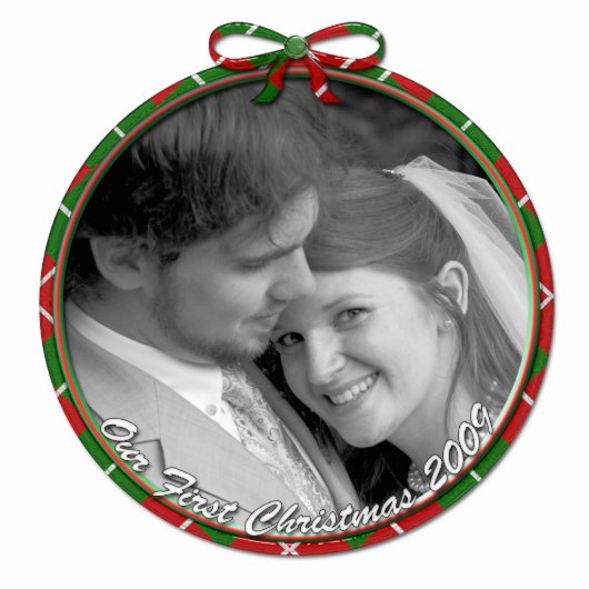 Unser erstes Weihnachtsschmuck Fotoskulptur Ornament (Vorne)