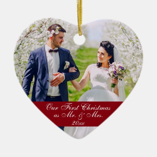 Unser erstes Weihnachtsschmuckherz RB Keramik Ornament (Vorne)