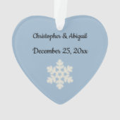 Unser erstes Weihnachtsschnee-Paar Herz-Ornament Ornament (Rückseite)