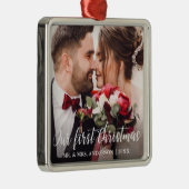 Unser erstes Weihnachtsszenario-Foto - Weißes Scri Ornament Aus Metall (Rechts)