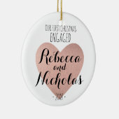 Unser erstes Weihnachtsverlobtes Verzierung Keramikornament (Rechts)