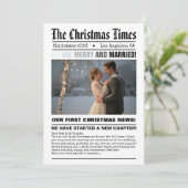 Unser erstes Weihnachtszeitungen-Foto Feiertagskarte (Stehend Vorderseite)