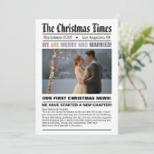 Unser erstes Weihnachtszeitungen-Foto Feiertagskarte (Stehend Vorderseite)