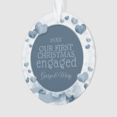 Unser erstes Weihnachtszusammen verlobtes Ornament (Vorderseite)