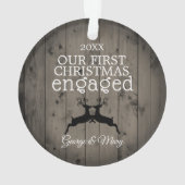 Unser erstes Weihnachtszusammen verlobtes Ren Ornament (Rückseite)