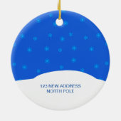 Unser erstes Zuhause Gingerbread House Elegant Blu Keramik Ornament (Hinten)