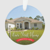 Unser erstes Zuhause mit Foto und Weihnachten Ornament (Vorderseite)