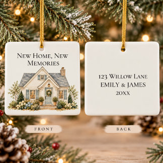 Unser erstes Zuhause personalisiert Keramikornament