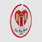 Unser erstes Zuhause Personalisiert Ornament (Vorderseite)