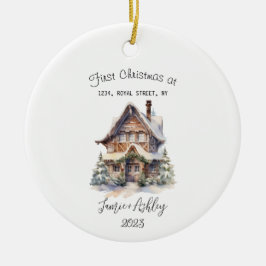 Unser erstes Zuhause Weihnachtsgeschenk 2023 perso Keramik Ornament