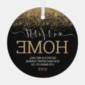 Unser erstes Zuhause Weihnachtsglas Ornament Aus Glas (Rückseite)