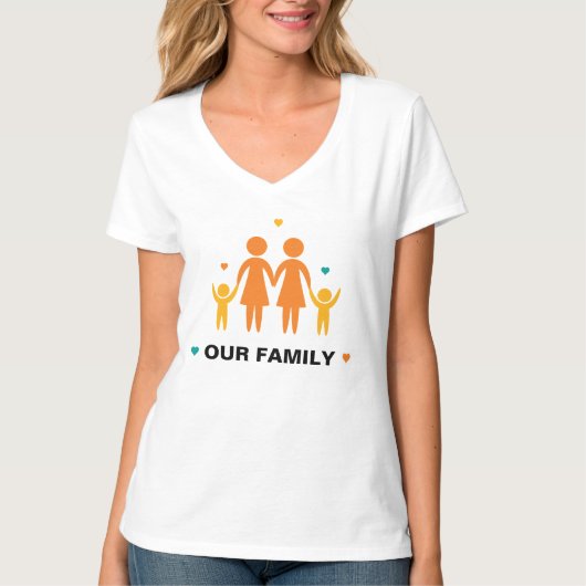 Unser Familien-lesbischer T - Shirt (2 Jungen) (Vorderseite)
