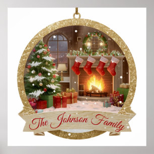 Unser Familien-Weihnachts-Zauber-Ornament Poster