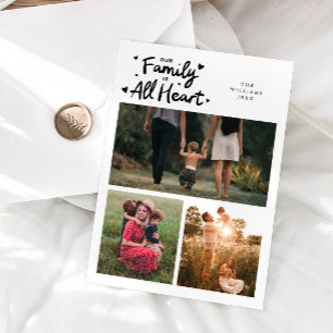 Unser Familienfoto ist alles Herz Weißer Valentins Feiertagskarte