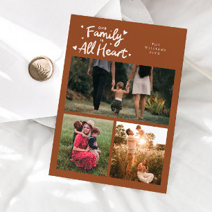 Unser Familienfoto mit Terrakotta-Valentinstag-All Feiertagskarte