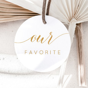 Unser Favorit Faux Gold Kalligraphische Geschenkve Runder Aufkleber