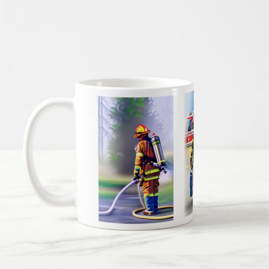 Unser Feuerwehrmann, unser Held Kaffeetasse (Links)