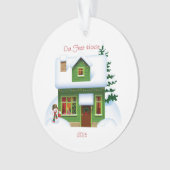 Unser First House Snowman Personalisiertes Ornamen Ornament (Vorderseite)