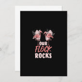 Unser Flock Rocks Funny Flamingo Animal Family Spa Einladung (Vorne/Hinten)