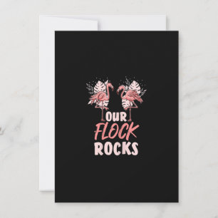 Unser Flock Rocks Funny Flamingo Animal Family Spa Einladung