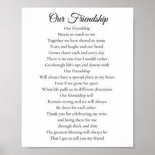 Unser Freundschaftsgedicht Beste Freundschaft Poster
