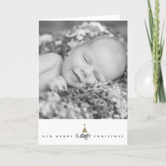 Unser fröhliches kleines Niedliches Baby 1. Weihna Feiertagskarte