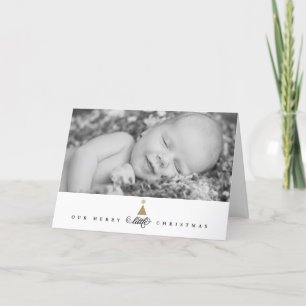 Unser fröhliches kleines Niedliches Baby 1. Weihna Feiertagskarte