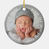 Unser fröhliches kleines Niedliches Baby 1. Weihna Keramikornament (Hinten)