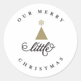 Unser fröhliches kleines Niedliches Baby 1. Weihna Runder Aufkleber