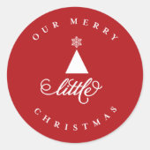 Unser fröhliches kleines Niedliches Baby 1. Weihna Runder Aufkleber (Vorderseite)