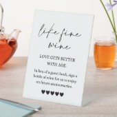 unser Gästebuch unterschreiben Sockelschild (In Situ)