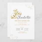 Unser Gem Birthday Einladung Gold Diamond Thema (Vorne/Hinten)