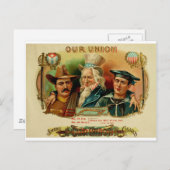 Unser Gewerkschafts-Zigarrenschachtel-Aufkleber    Postkarte (Vorne/Hinten)