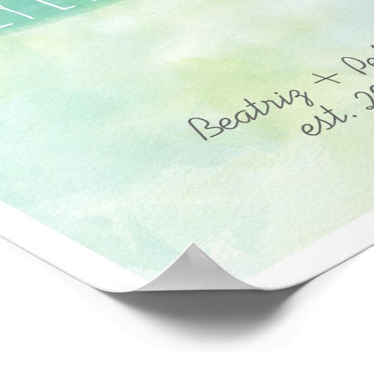 Unser Glück nach Personalisierten Paar Emerald Poster (Ecke)