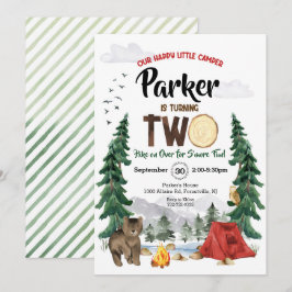 Unser glücklicher kleiner Camper ist eine zweitägi Einladung