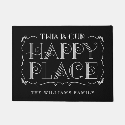 Unser glücklicher Ort | Individuell anpassbare Beg Fußmatte (Vorderseite)