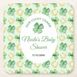 Unser Glücksbringer-St.-Patrick-Baby-Shower Rechteckiger Pappuntersetzer