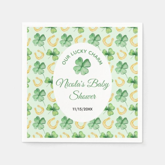 Unser Glücksbringer St. Patrick's Babyparty Serviette (Vorderseite)