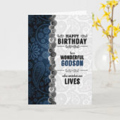 UNSER Godson's Birthday Blue Paisley mit Buttons Karte (Gelbe Blume)