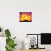 Unser Gott regiert Premium Leinwand Gloss Poster (Heimbüro)